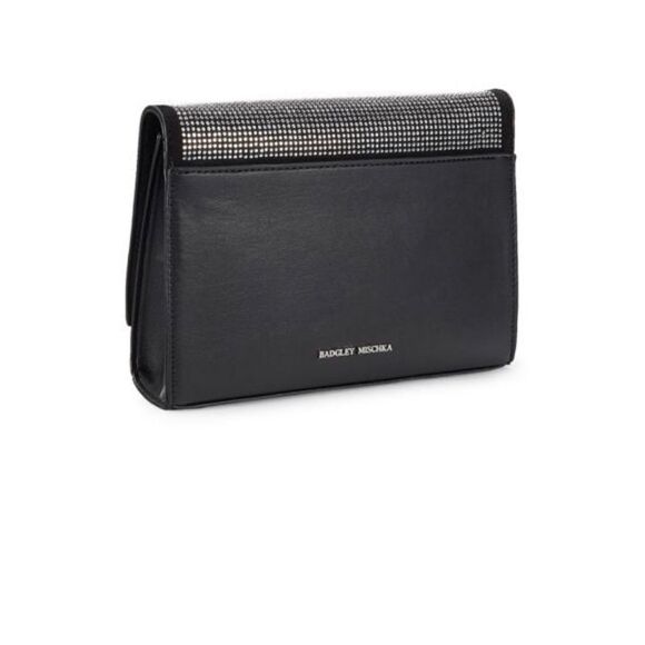 BADGLEY MISCHKA Tiny Silver Stud Embellished Microsuede Crossbody Bag. NWT. - Picture 3 of 12